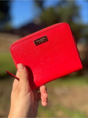 Kate Spade Red Zip Around Wallet